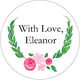Pink Flower Wreath Round Gift Stickers Image 1 of 3